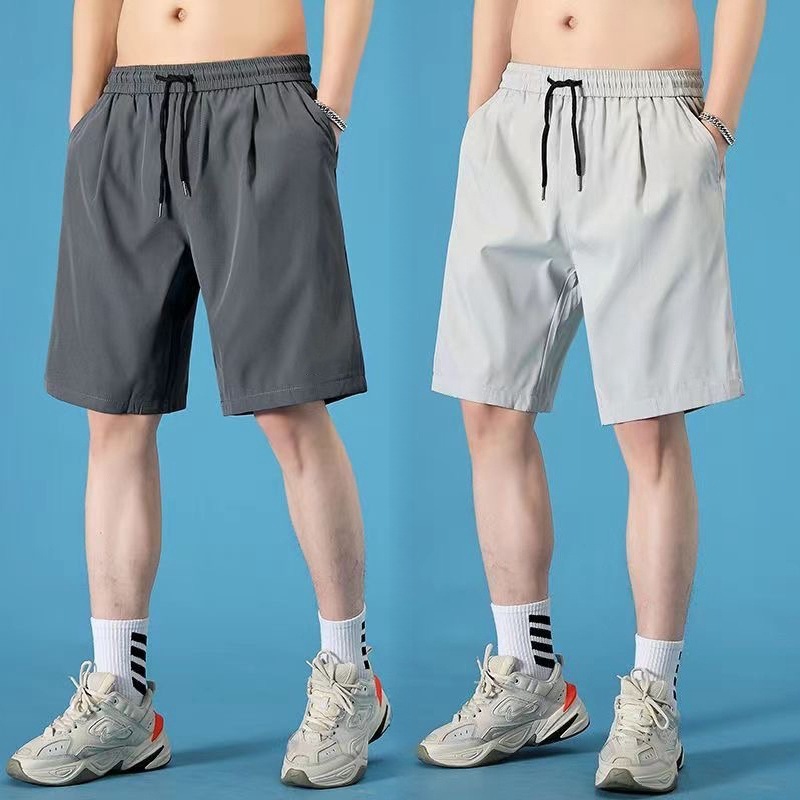 Casual Shorts Men's Summer Korean-style Fashionable Ice Silk Quick-drying Outer-wear Pants Youth Thin Five-point Beach Pants