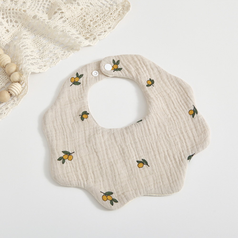 Picture of Han Feng 6-layer cotton gauze petal bib Zou Zou cloth saliva towel 360 degree newborn bib baby anti-spitting milk towel