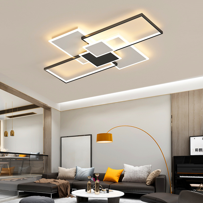 led modern minimalist living room lamp Nordic creative room lamp bedroom lamp atmospheric rectangular hall ceiling lamp
