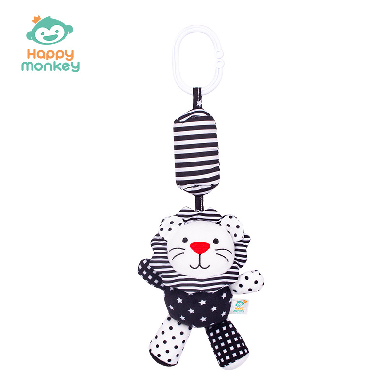 Picture of Happy Monkey Happy Monkey King Baby Toy Cartoon Rattle Lathe Hanging Animal Black and White Wind Chime