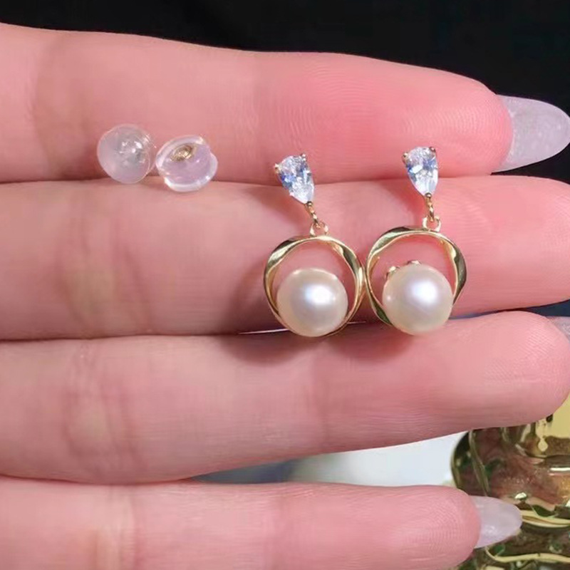 Picture of Natural Freshwater Pearl Earrings Galaxy Ring Pearl Earrings Fashion Elegant Celebrity Luxury Diamond High-grade Earrings