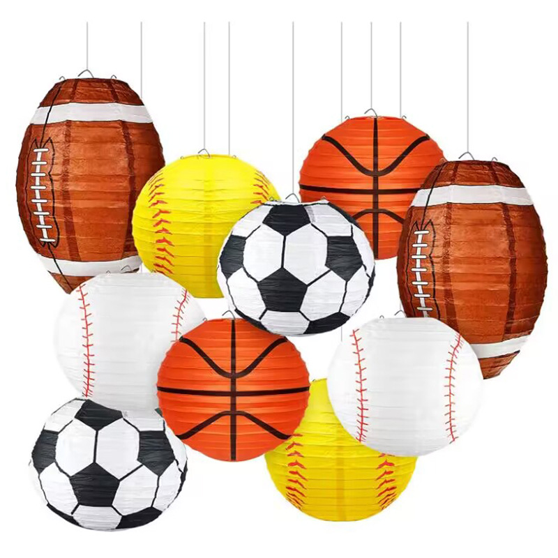 Picture of Basketball football paper lantern sports festival props decoration sports mall scene layout rugby