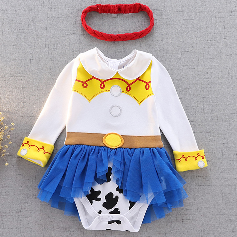 Picture of Halloween Children's Clothing, Short-Sleeved Pullover, Baby Baby Hooded Princess Jumpsuit, Romper Dress
