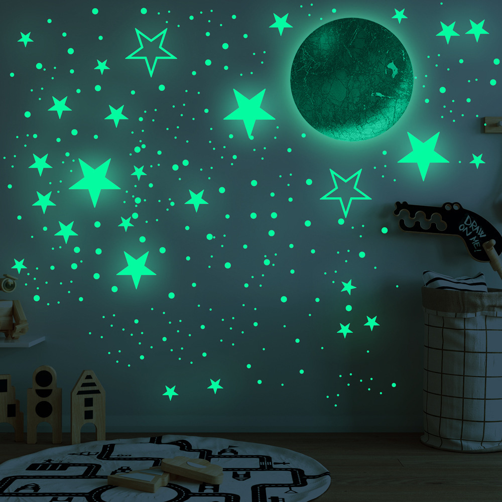 HZY911-A Hand-painted Mars Luminous Stars Planet Creative Wall Stickers Children's Room Decorative Luminous Wall Stickers