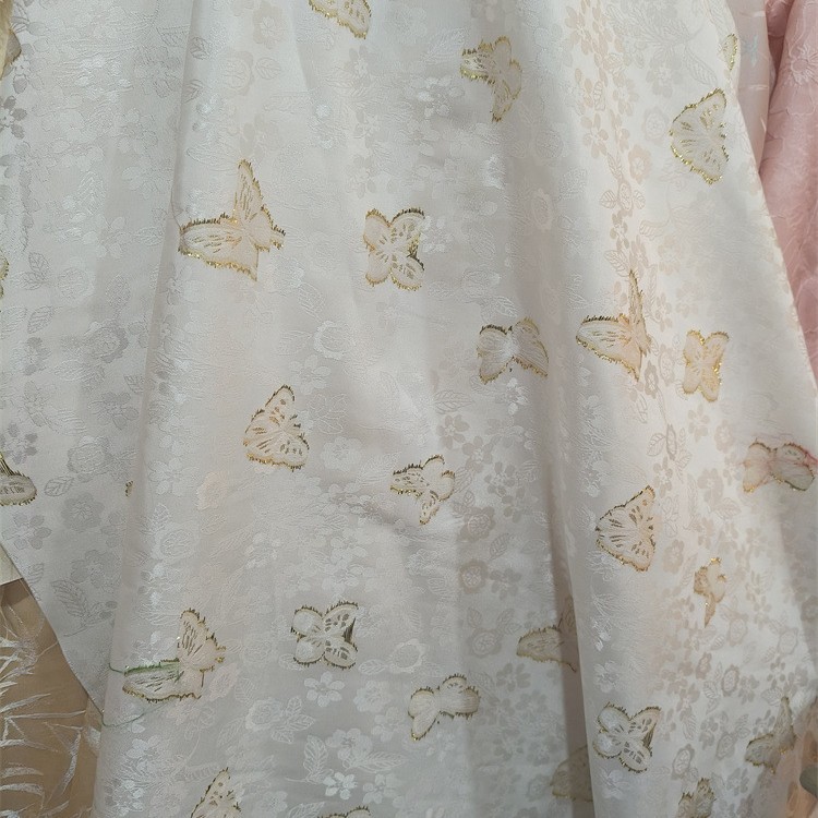 New Woven Gold Jacquard Cheongsam dress Lining Yarn Fabric Handmade Dress Fabric Platinum Butterfly Fabric Accessories