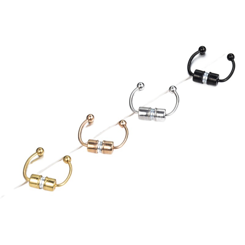 Stainless Steel Magnetic Nose Ring Cartilage Non-Piercing Vacuum Electroplated Gold Hypoallergenic Magnetic Cross-Border Exclusive Supply