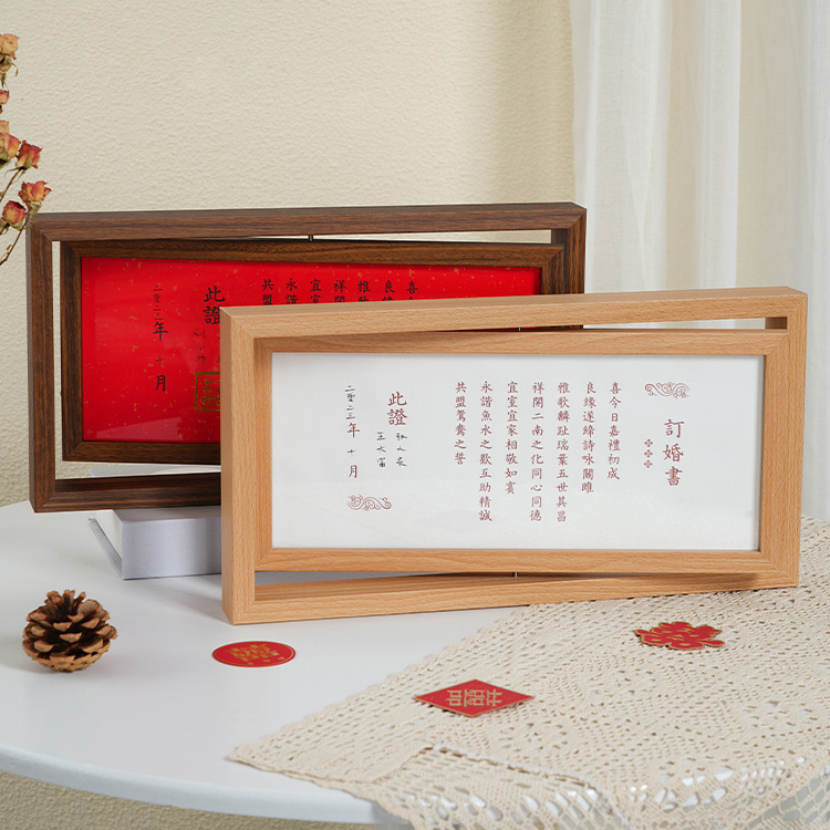 Picture of Double-sided rotating photo frame decoration frame bedroom desktop decoration engagement book custom decorations for wedding gifts