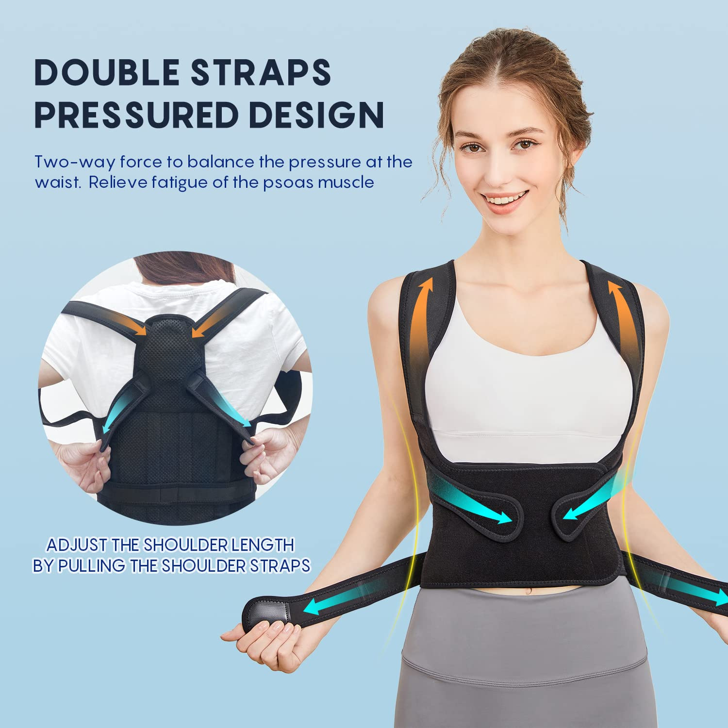 Picture of Amazon's Hottest Anti-Hunchback Correction Belt, Breathable Support Spine Compression Correction Belt, Open Shoulder and Back Posture Correction Belt