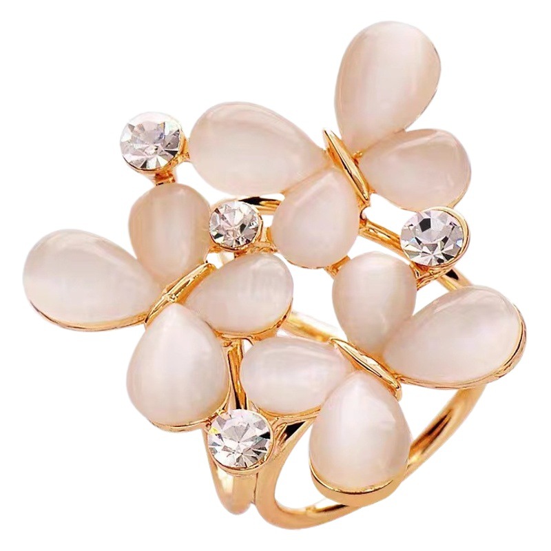 Korean-style Cat's Eye Three-ring Silk Towel Buckle Three Butterfly Crystal Colored Diamond Silk Scarf Buckle Scarf Shawl Buckle Corner Buckle