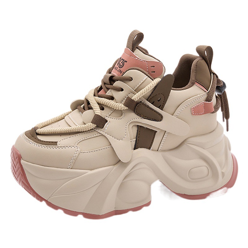 Dad's Shoes for Women 2025 New Spring Breathable Lightweight Thick-Soled Platform Shoes Versatile Small Height Increasing Women's Shoes