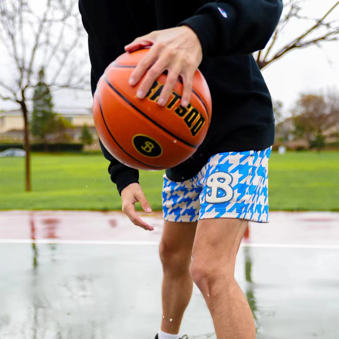 American BKTSQD Sports Mesh Basketball Pants Men's Summer But Knee Sports Fitness Running Quick-Dry Quarterly Pants
