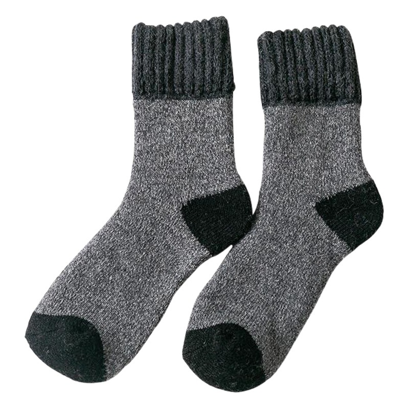 Socks men's winter Terry mid-calf length socks fleece-lined thick stockings autumn and winter men's towel socks deodorant warm floor
