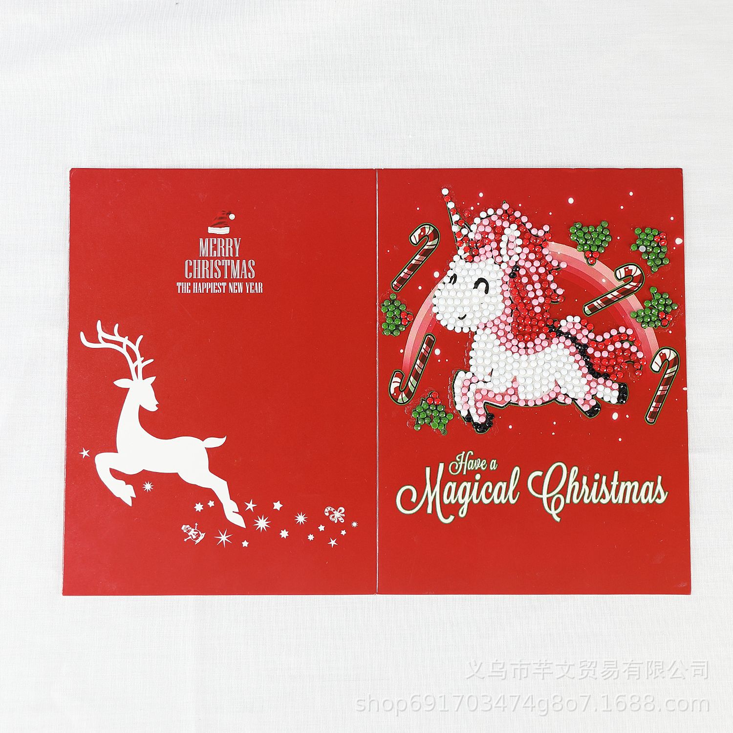 Picture of Cross-border Christmas DIY greeting card diamond painting 5D creative Diamond painting foreign trade holiday blessing piece one-piece delivery