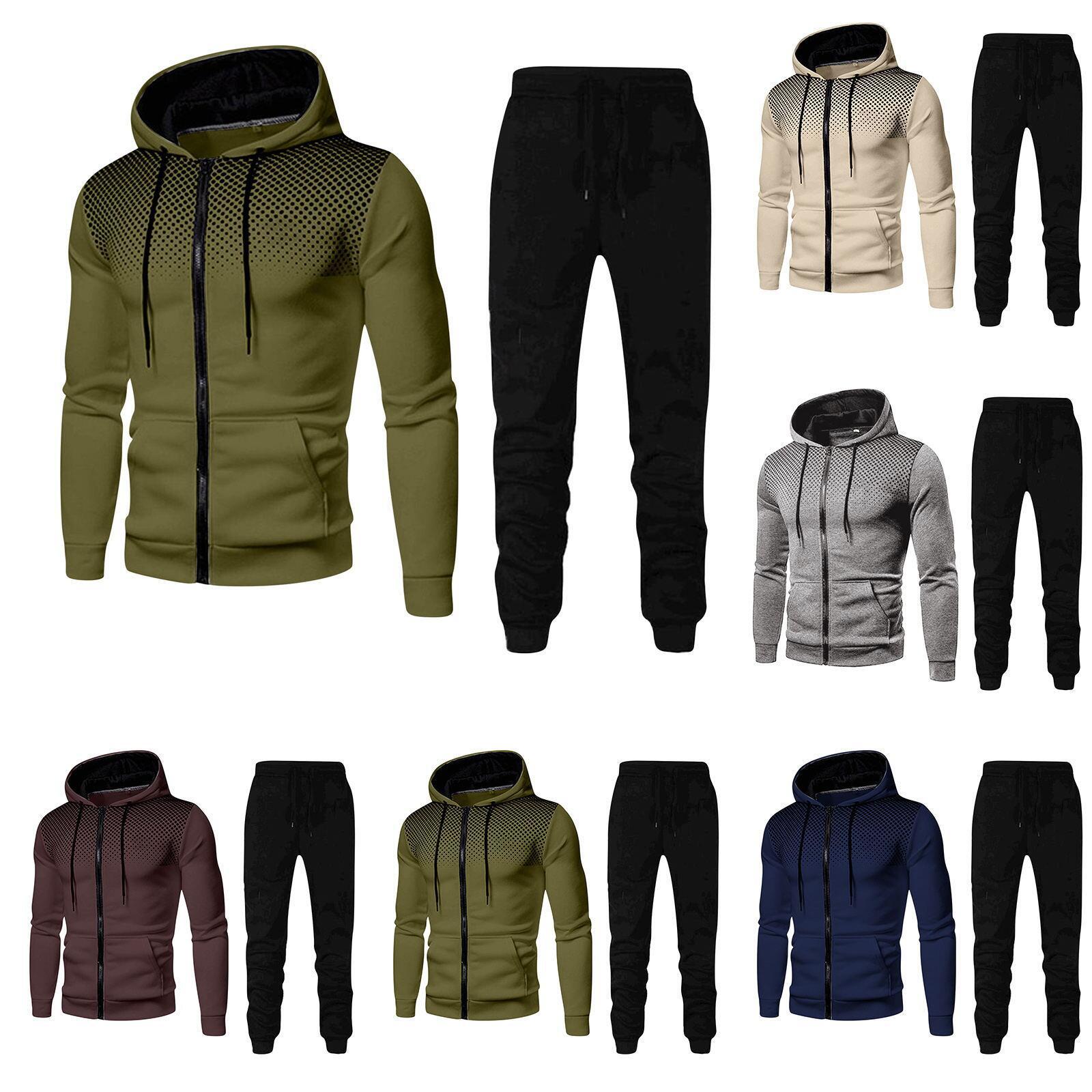 2020 New Sweater Trousers Cross-border Trade Amazon Sports Fitness Men's Autumn and Winter Men's Suit