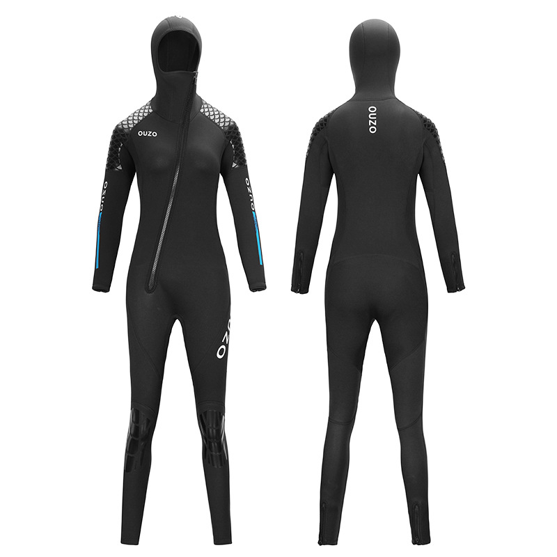 3mm Diving Suit Women's Hooded Long-Sleeved Trousers Diving Suit Uzo Thickened Cold-proof Warm Snorkeling Surf Suit