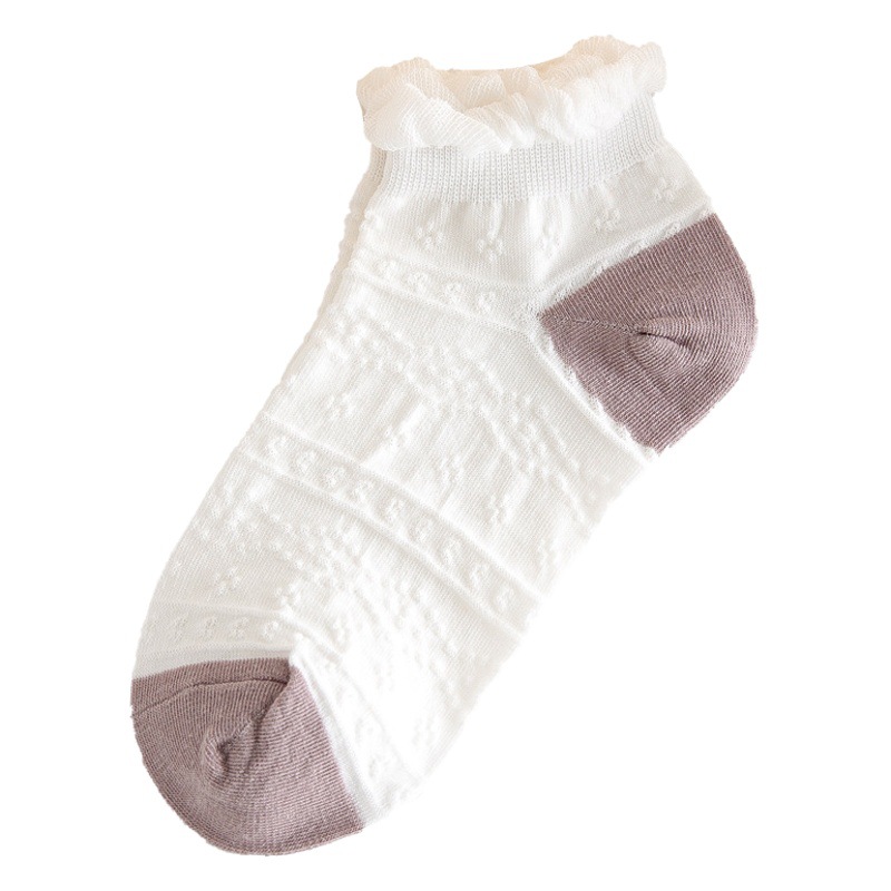 Summer thin socks women's cute Japanese online celebrity jk socks ankle socks women's new white lace bubble all-match socks