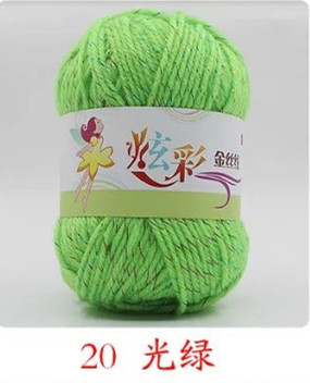 Picture of Acrylic plus color silk thread three color wool bright silk acrylic thread handmade DIY line cross-border foreign trade supply manufacturers wholesale