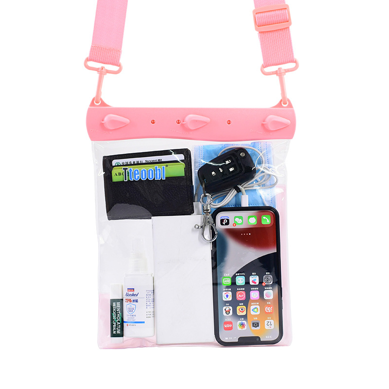 Picture of Tebile sundries storage bag mobile phone waterproof bag shoulder messenger bag rain-proof touch screen photo swimming floating bag