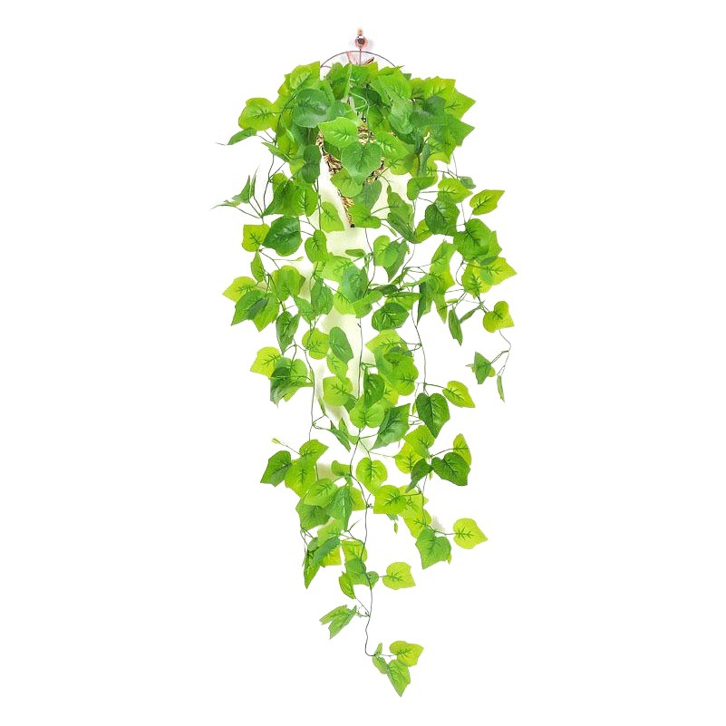 Wholesale simulation leaf wall hanging flower small green brocade simulation green leaf plant wall hanging rattan wall hanging flower green brocade simulation