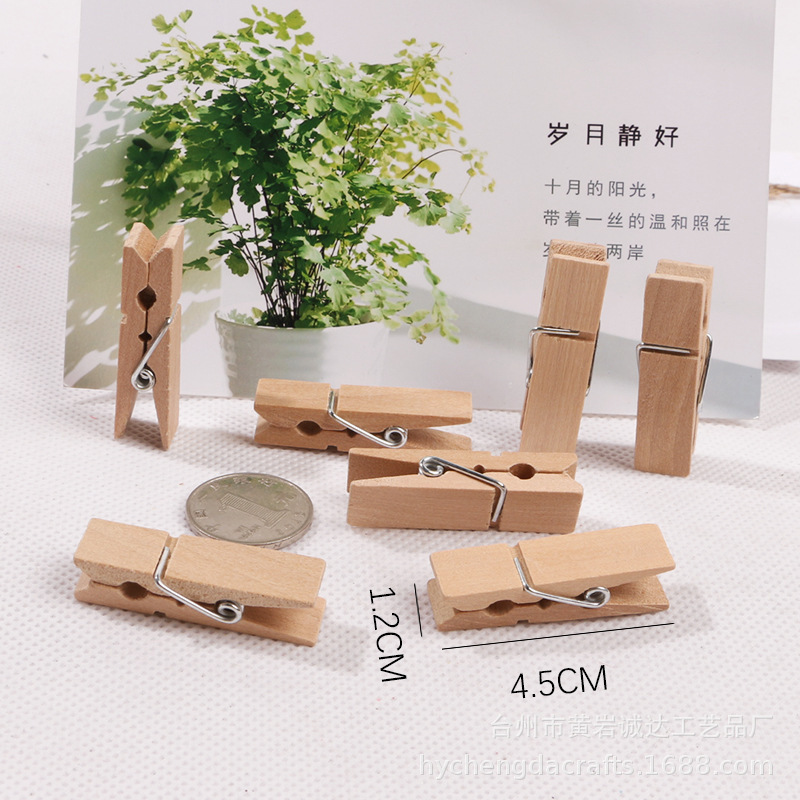 Picture of Supply of Wood Color Clothespins Wooden Crafts Photo Wall Cardboard Photo Frame Cartoon Home Pendant Small Wooden Clips