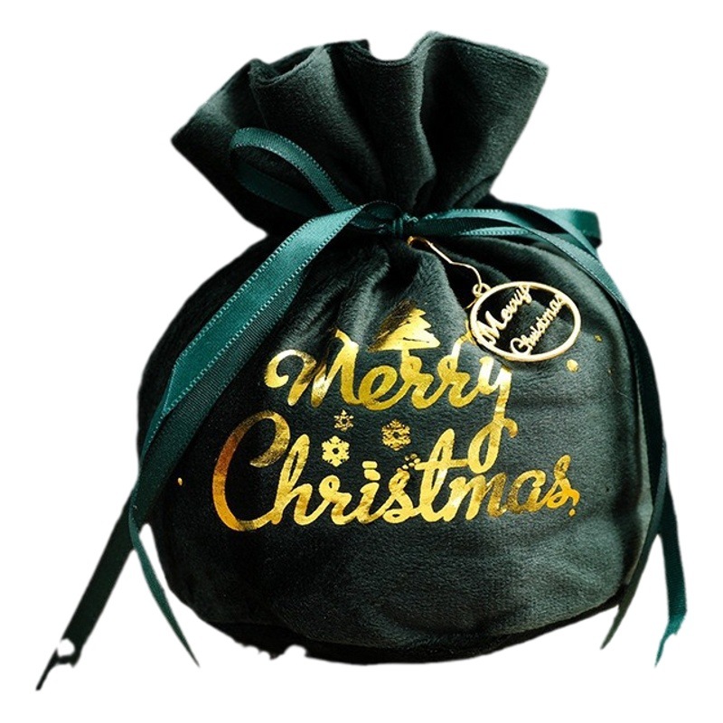 2024 Xiaohongshu Drawstring Pocket Popular Christmas Eve Apple Bag Wholesale Velvet Apple Bag Gift Bag