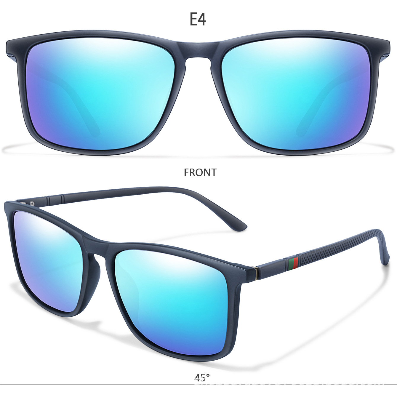 Picture of AliExpress wish shrimp skin popular polarized sunglasses square large frame classic glasses men and women driving fishing sunglasses
