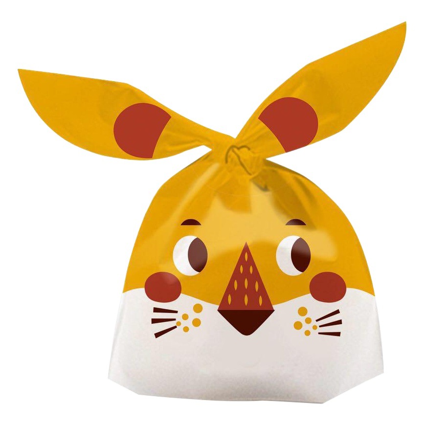 50/pack long ears cute rabbit children candy bag gift bag South Korea same baking biscuit packaging bag 13.5*22