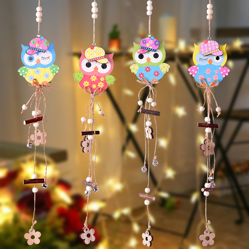 Easter Decoration Supplies Easter Wooden Owl Pendant Wooden Egg Pendant Pendant Pendant