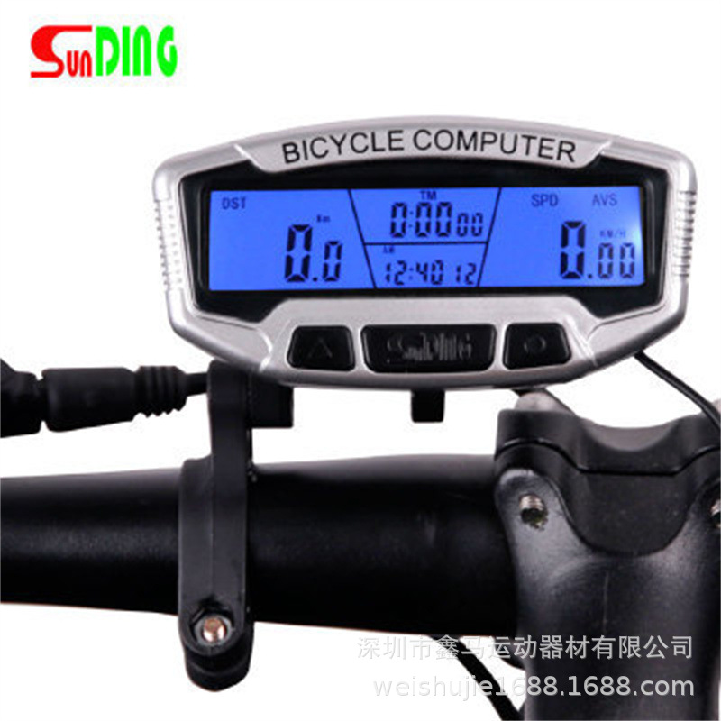 Shundong SD-558A cycling equipment mountain bike large screen luminous waterproof speedometer bicycle code meter