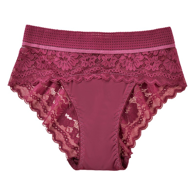 New lace underwear women's sexy charming printed mesh breathable comfortable high waist briefs women's cross-border wholesale