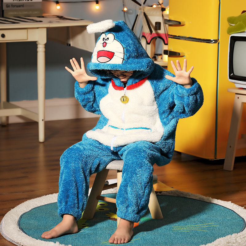 Picture of Funny Clothes Children's One-piece Pajamas Parent-child Clothes Boys Family of Three or Four Sullivan Winter fleece-lined One-piece Clothes