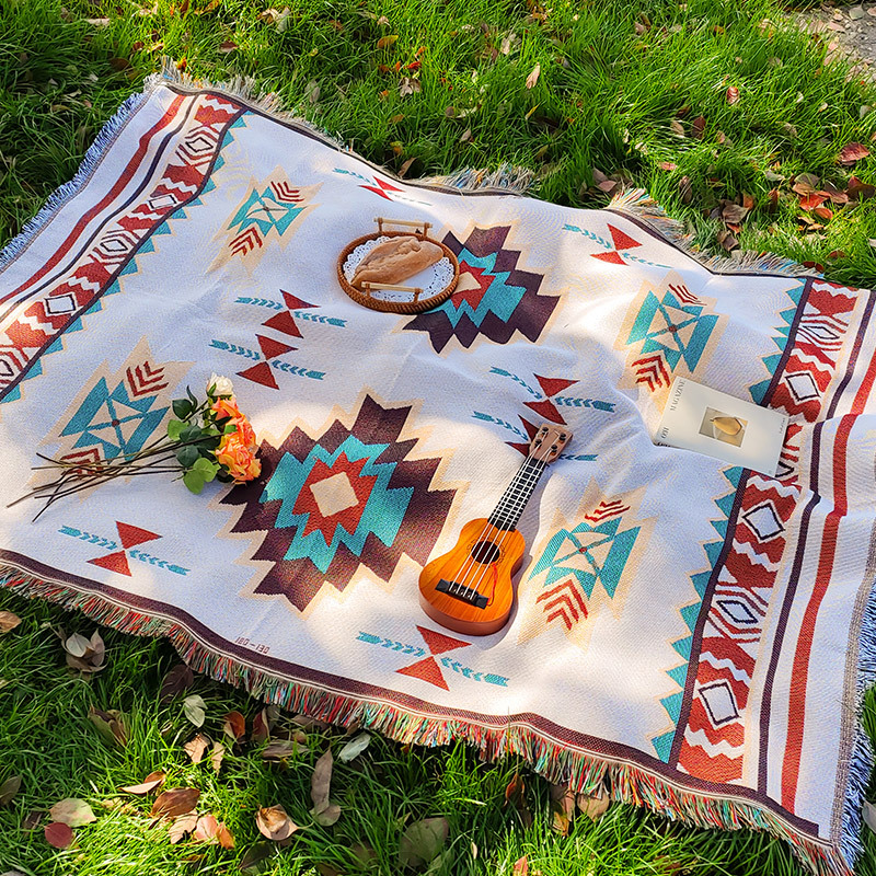 Picture of Picnic mat ins style camping blanket tent floor mat outdoor folding table layout atmosphere decoration essential