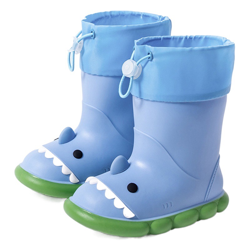 New cartoon shark children's rain boots rainy day non-slip children's water shoes lightweight boys and girls kindergarten rubber shoes cute