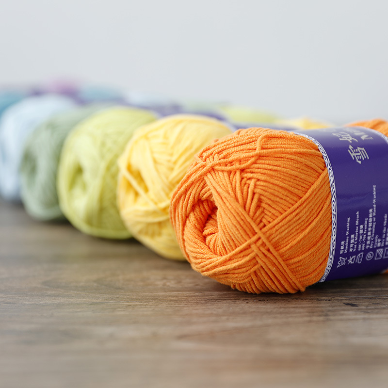 Picture of Snow Feir Milk Cotton Crochet Wool Wool Wool Wool Wool Diy Doll Wool Blanket 5 strands Milk Cotton Wholesale