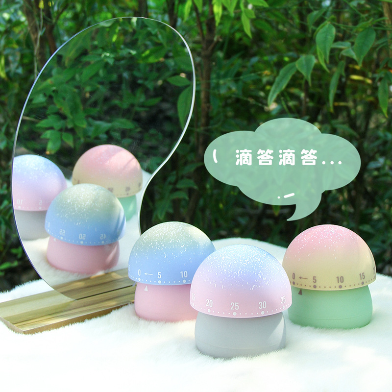 Picture of Dream Mushroom Mechanical Timer Cartoon Children Time Manager Student Learning Self-discipline Reminder Kitchen Timer