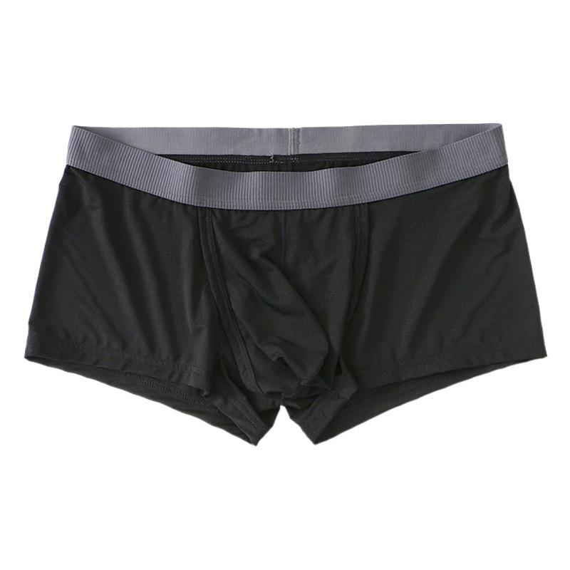 Men's Ice Silk Underwear Boxer Summer Thin Breathable Side Opening Sexy and Comfortable Underwear Men's Boxer Briefs