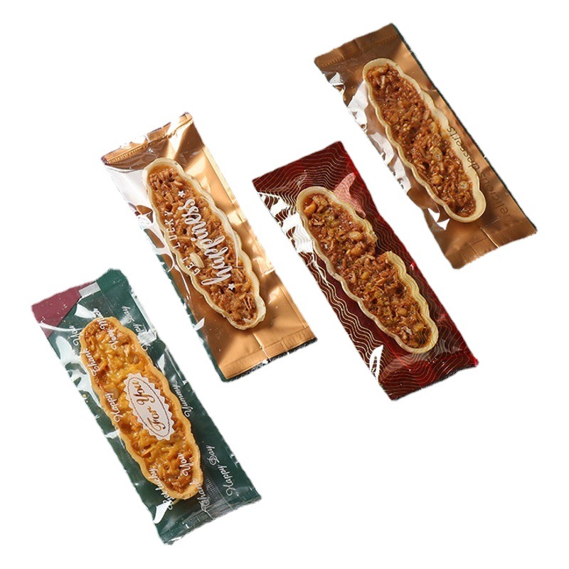 Glutinous Rice Cake Boat-Shaped Packaging Bag in Stock, Nut Crispy Glutinous Rice Boat Packaging, Nougat Biscuit Bag, Moisture-Proof Packaging