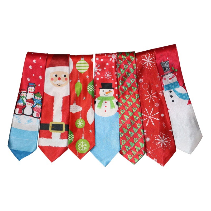 Christmas Tie Santa Claus Christmas Elk Christmas Tree Snowman Snowflake Tie Cross-Border Christmas Gift Tie