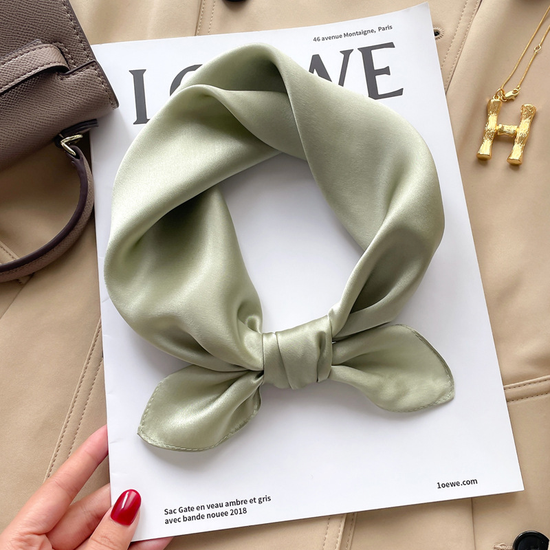 Picture of [Solid color] silk Mulberry silk small square scarf women's versatile spring and autumn scarf with suit wholesale