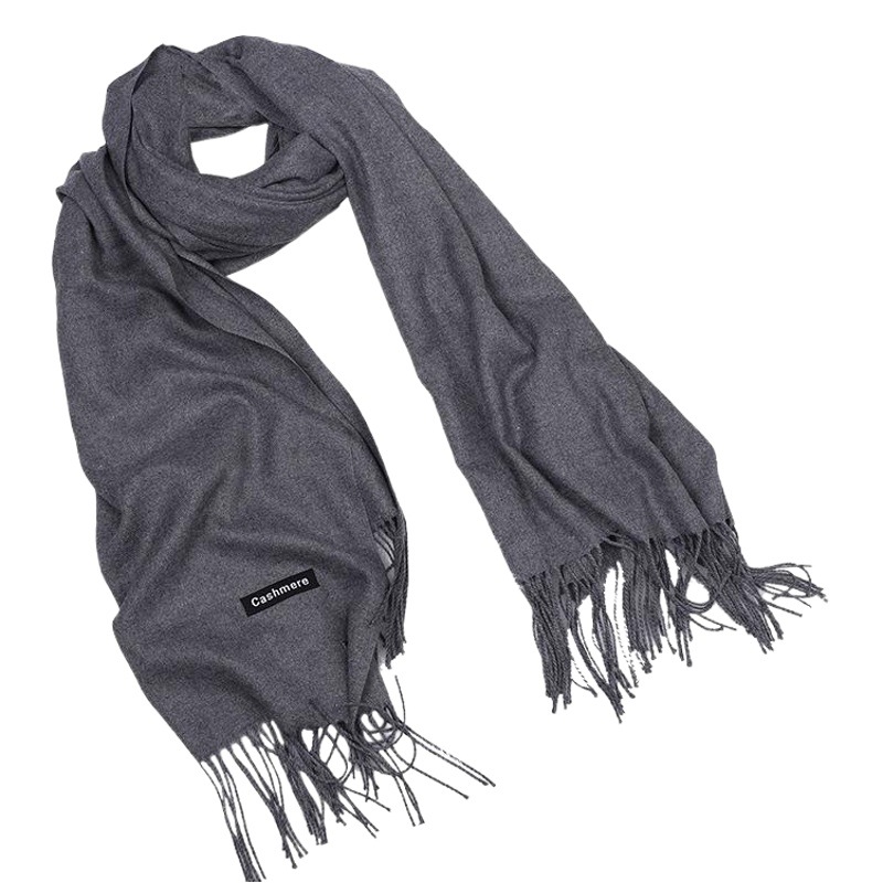 Scarf Korean Women's Winter Imitation Cashmere Thickeneded Versatile Warm Shawl Pure Color Tassel Warm Dual-Use Zong Temple Family Scarf