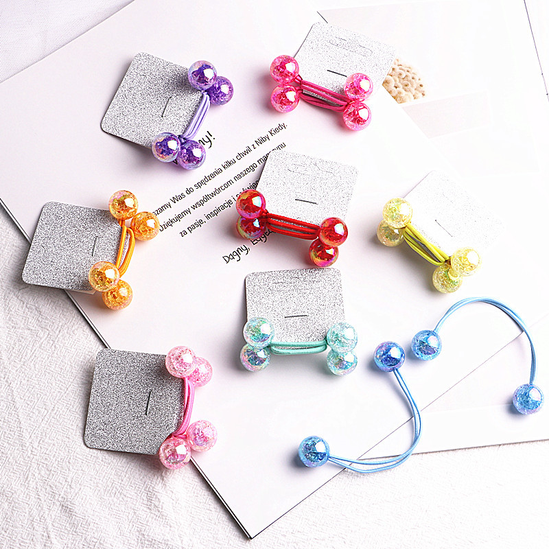 GG & MM Jewelry Hair Accessories Korean Blasting Beads Hair Loop Cartoon Hair Rope Children's Headwear High Elastic Rubber Tendon Hair Rope