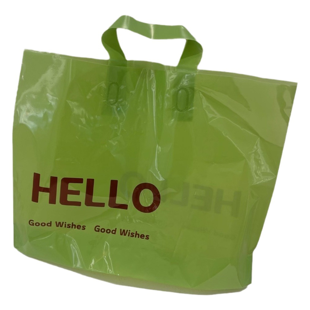 Transparent HELLO bag wholesale plastic portable clothing gift printing bag clothing store shopping children's clothing store packaging