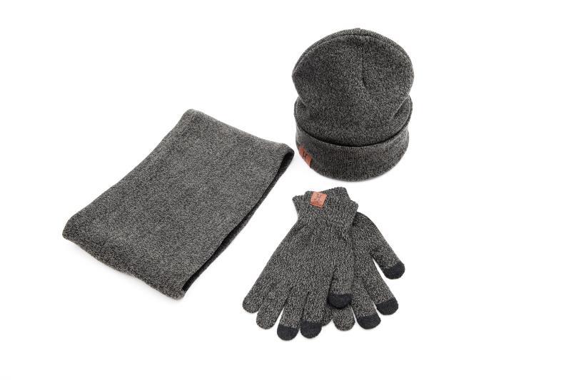 Picture of Amazon Foreign Trade Winter Scarf Hat Gloves Three-Piece Set Knitted Gloves Woolen Scarf Warm Set