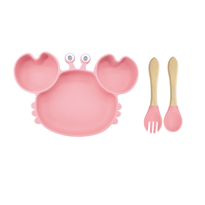 Picture of Baby silicone tableware crab plate suit food supplement bowl bib food grade tableware suit factory direct supply cross-border