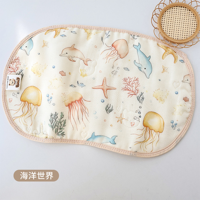 Picture of Sweat-Absorbent and Non-Stuffy Cartoon Kidsren's Pillow, Soft and Breathable Eight-Layer Gauze Baby Pillow, Cloud Pillow, Newborn Category a