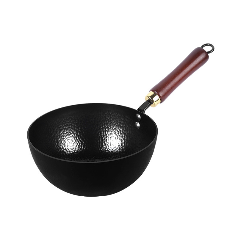 Picture of [Quality and price selection] Hammer pattern small wok single forged mini pan uncoated universal 20cm