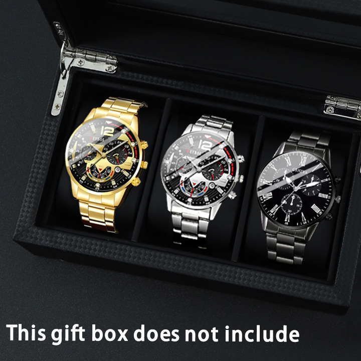 DEYROS Cross-border Hot Selling 3-piece Watch Men's Watch Steel Band Watch Quartz Watch Sports Men's Watch Luminous Wristwatch