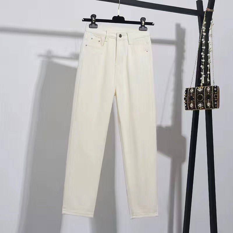 Picture of Korean Style Slimming High Waist Pear Figure Denim Torre Pants Women's Autumn Loose Straight Leg Radish Haren Pants