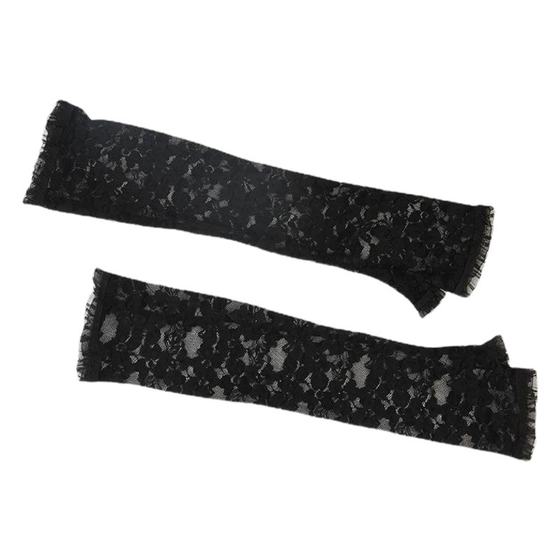 Picture of Factory Lolita Hand Sleeves Long Lace Gloves Sun Protection Sleeves Sexy Sexy Thin Fingerless Arm Sleeves Wholesale