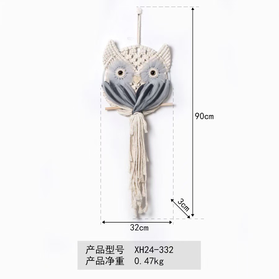 Picture of Cotton Rope Hand-woven Owl Pendant Bohemian Creative Wall-hanging Blanket Nordic Style Home Decoration Hanging Ornaments